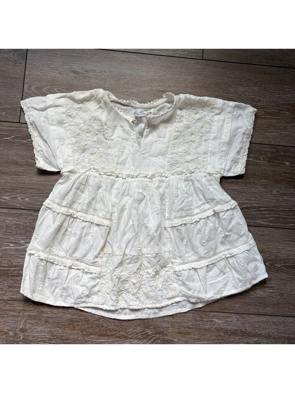 Zara Girly White Boho Top